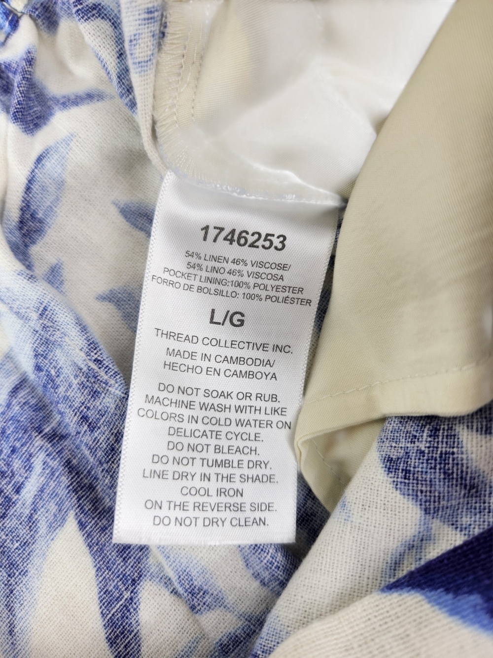 Ellen Tracy Blue Floral Wrap Skort Large Pockets Elastic Waistband Linen Blend - Picture 14 of 14